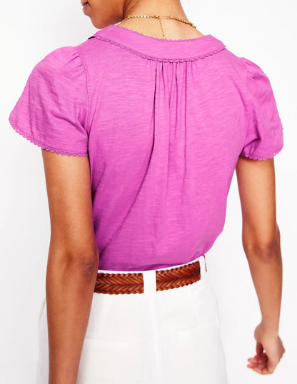 Ava Short Sleeve Top-Radiant Orchid
