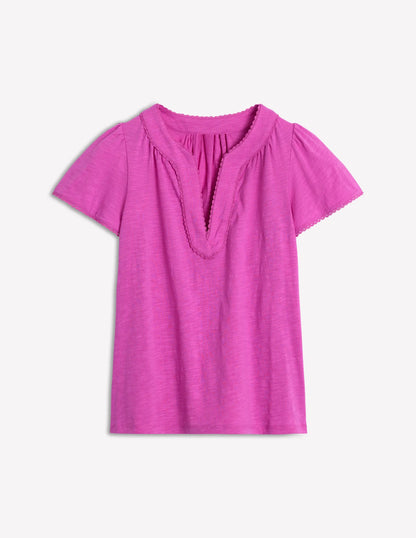 Ava Short Sleeve Top-Radiant Orchid