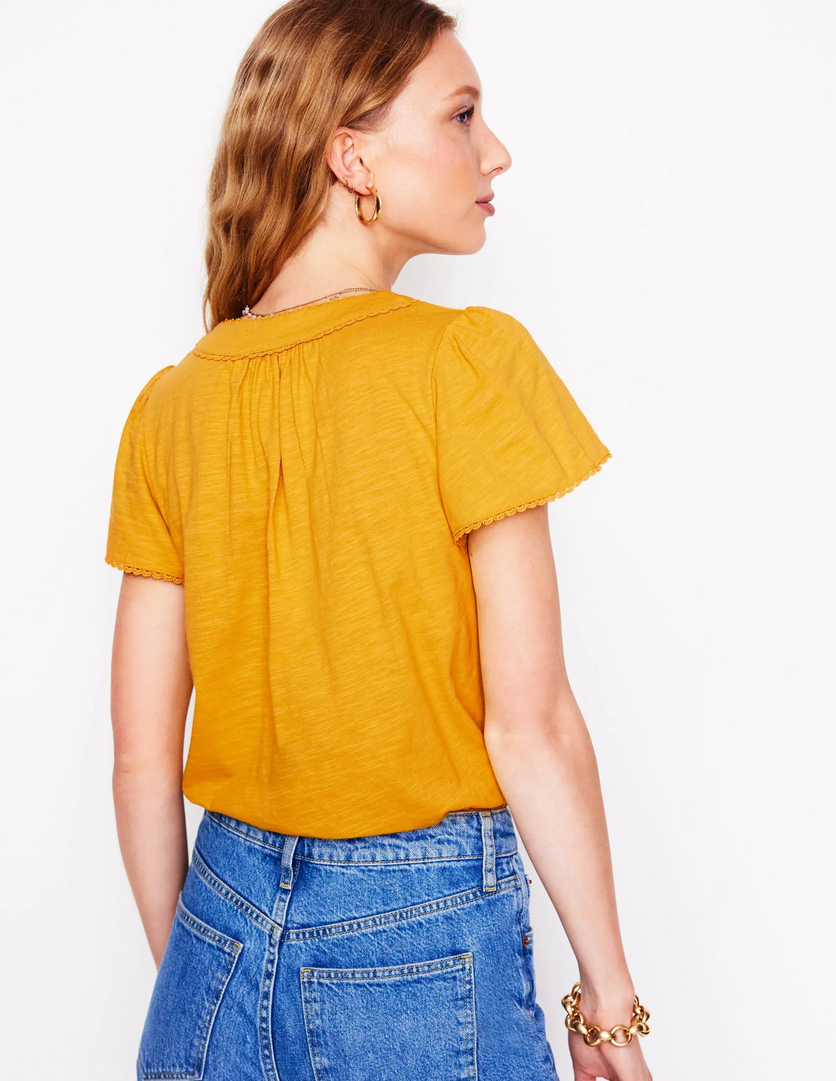 Ava Short Sleeve Top-Honey Yellow