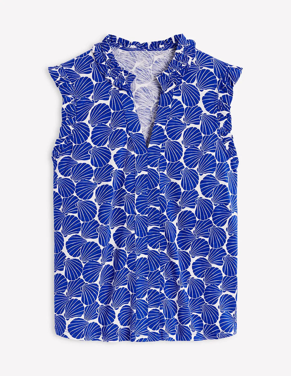 Lola Sleeveless Top-Bright Blue, Seashell