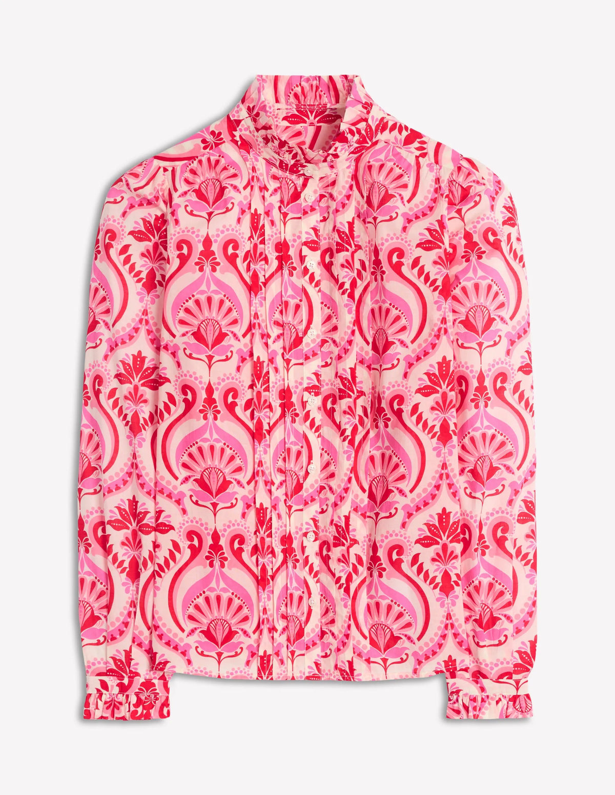 Felicity Cotton Blouse-Poppy Red, Ornamental Floral
