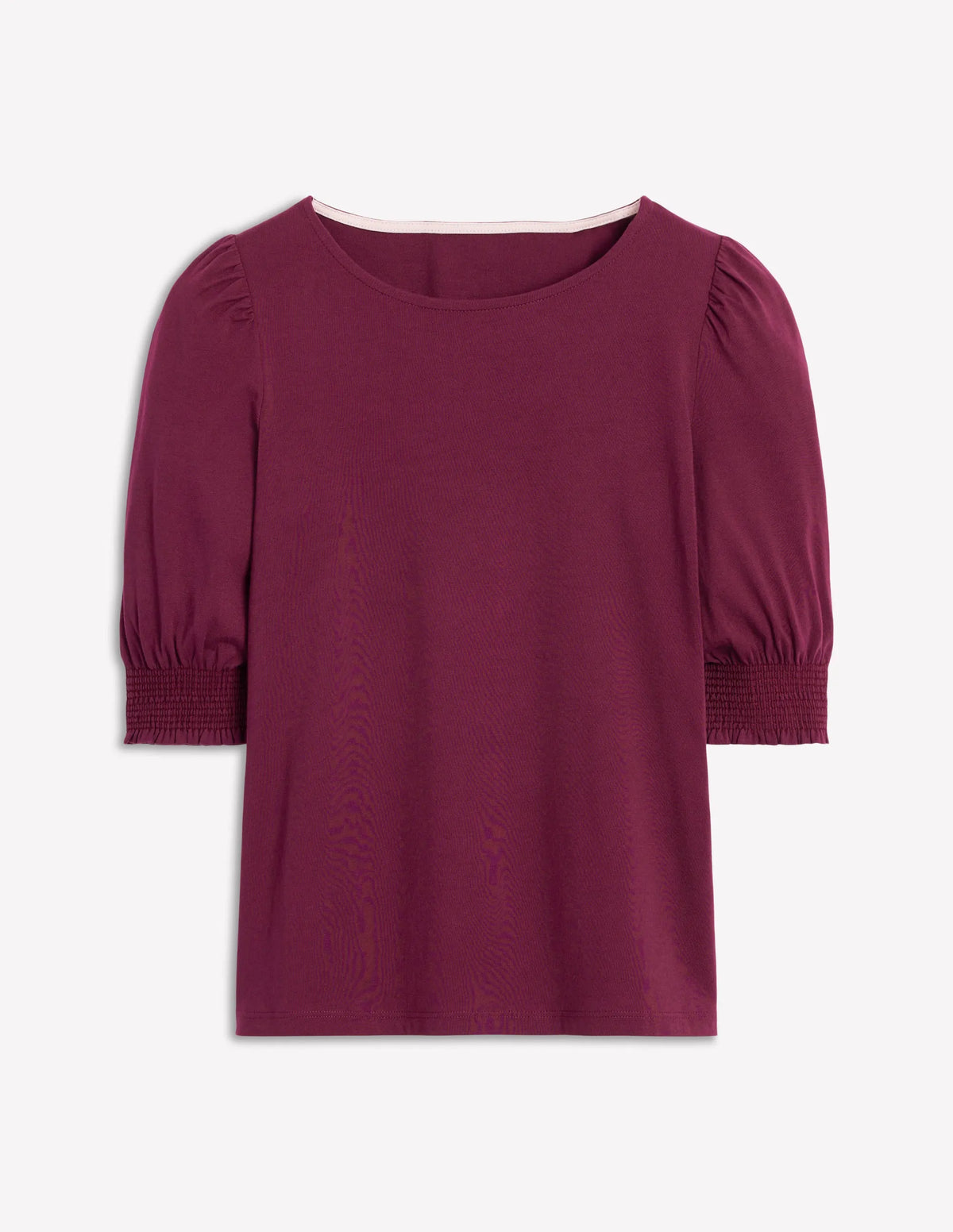 Short Sleeve Smocked Cuff Top-Deep Wisteria