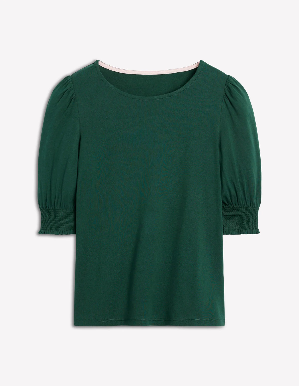 Short Sleeve Smocked Cuff Top-Green Pine
