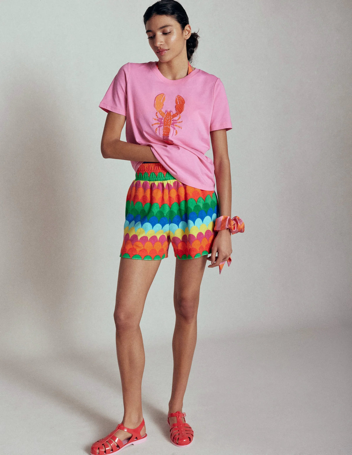 Relaxed Novelty T-Shirt-Pink Rose, Lobster