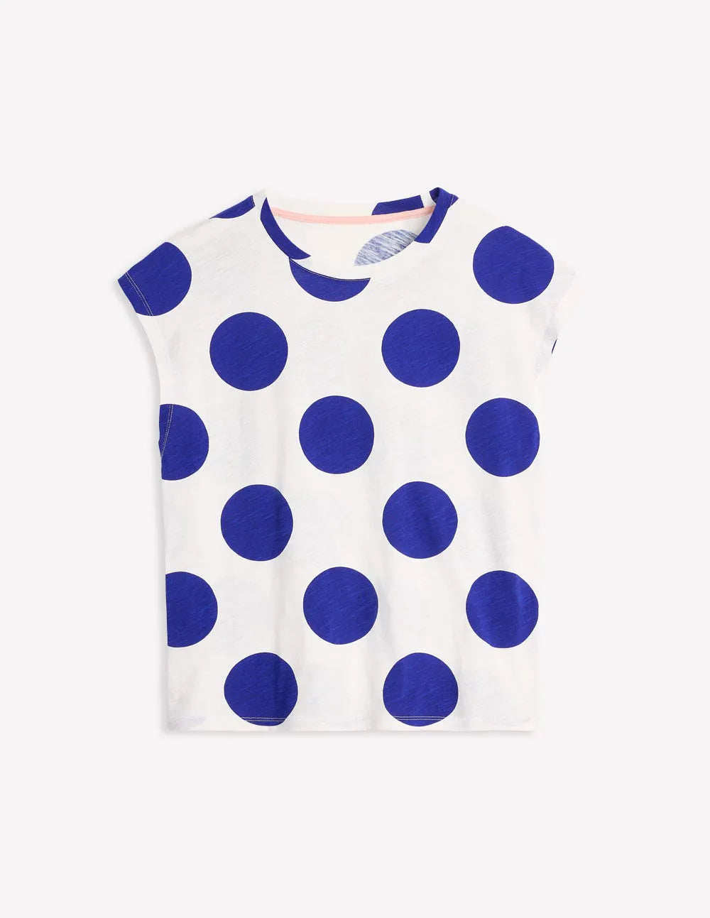Louisa Cotton Slub T-shirt-Bright Blue, Spot