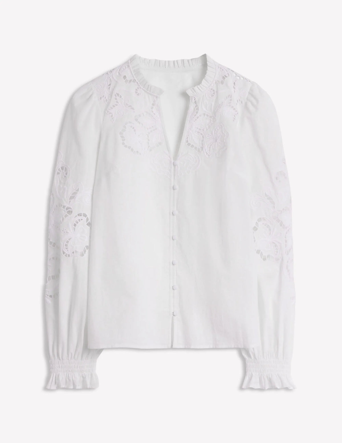 Cutwork Embroidered Blouse-White