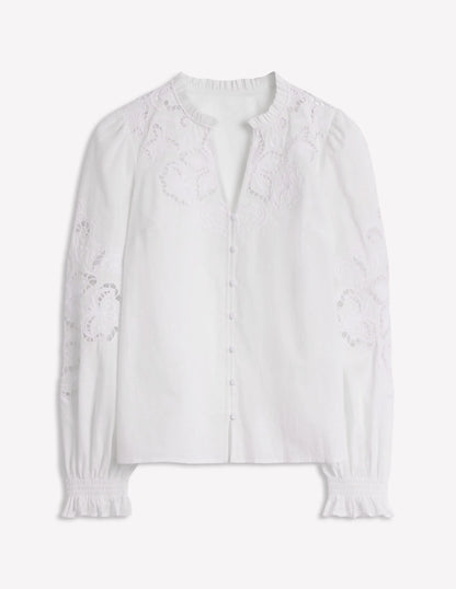 Cutwork Embroidered Blouse-White