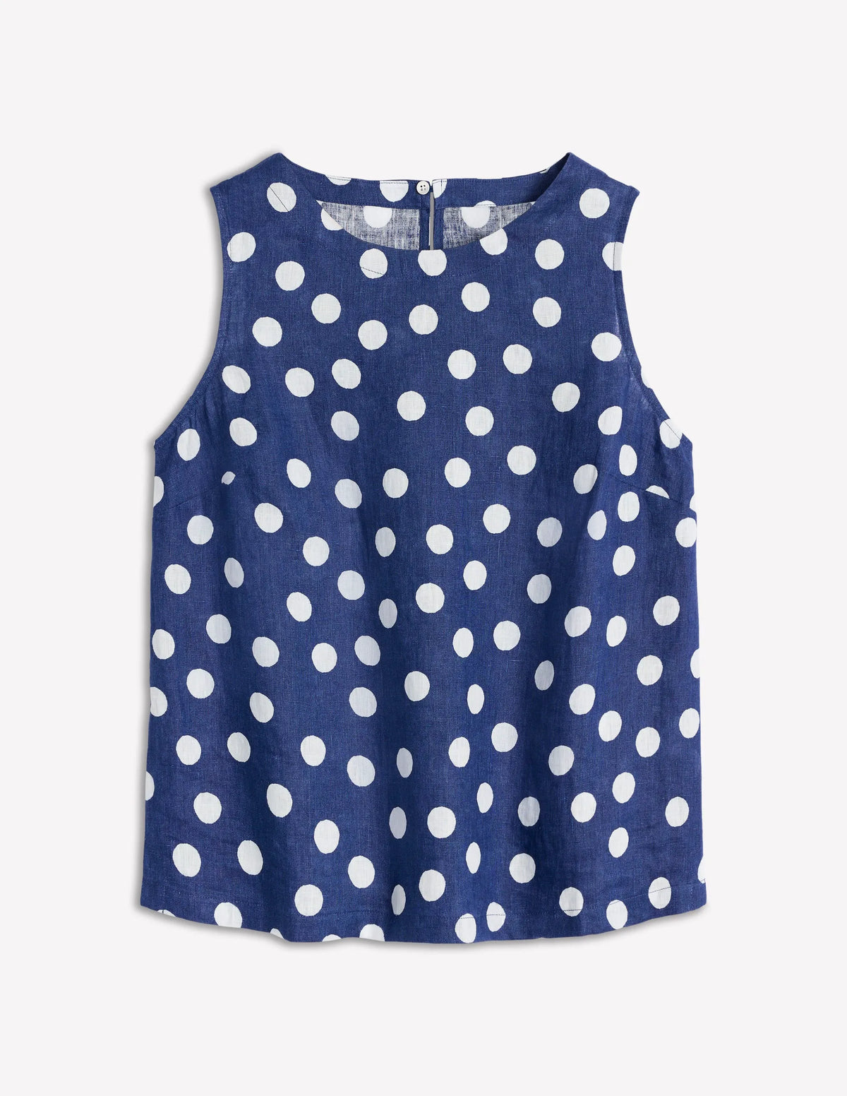 Linen Shell Top-Starboard Blue, Painted Dot