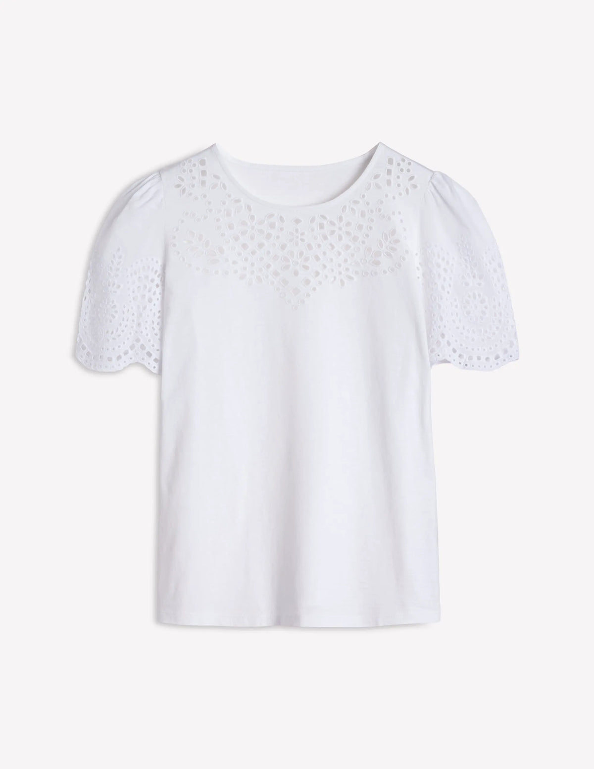 Isabel Broderie Top-White