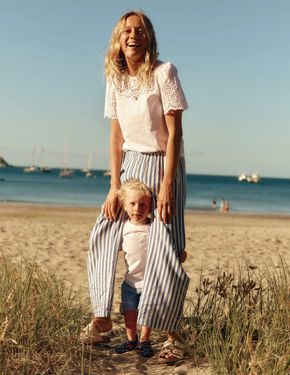 Isabel Broderie Top-White