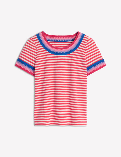 Fae Crochet T-shirt-Ivory, Cayenne