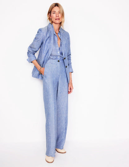 Stamford Linen Blazer-Chambray