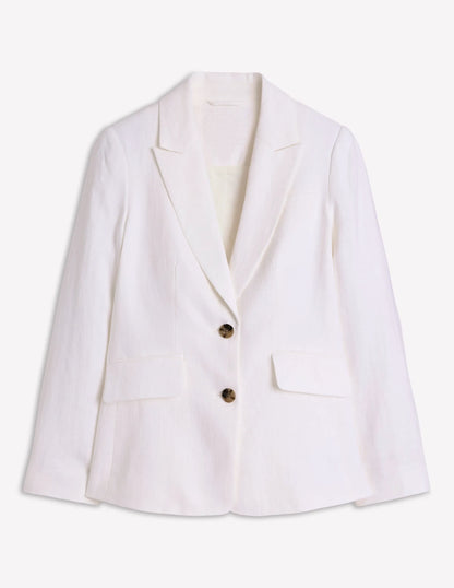 Stamford Linen Blazer-White