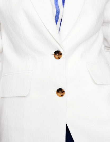 Stamford Linen Blazer-White