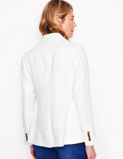 Stamford Linen Blazer-White