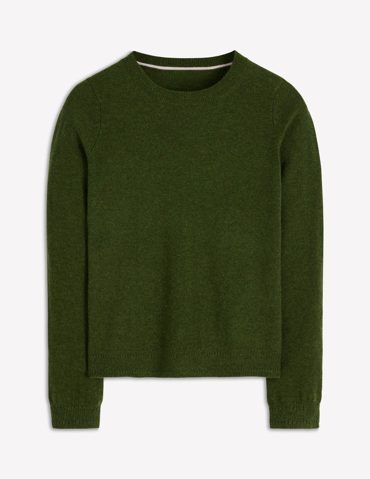 Eva Cashmere Crew Neck Sweater-Leaf Green Melange