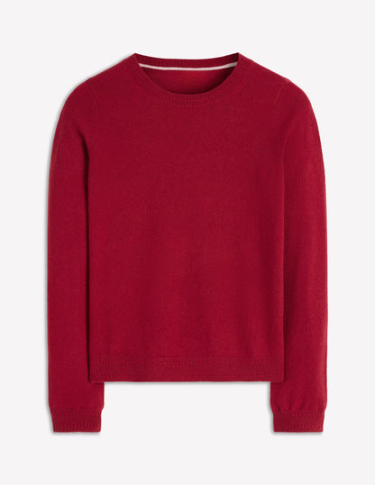Eva Cashmere Crew Neck Sweater-Red Liquorice