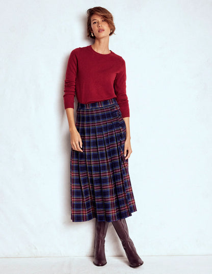 Eva Cashmere Crew Neck Sweater-Red Liquorice