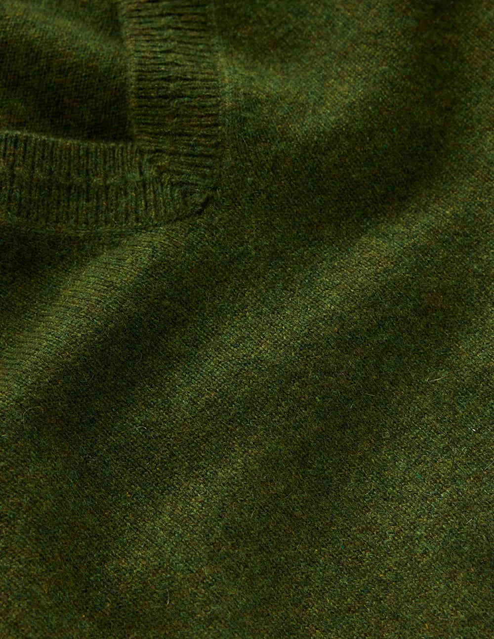 Eva Cashmere V-Neck Sweater-Leaf Green Melange