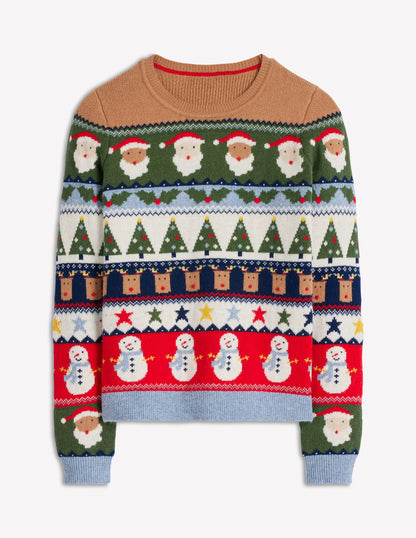 Edie Fair Isle Sweater-Multi, Christmas Fair Isle