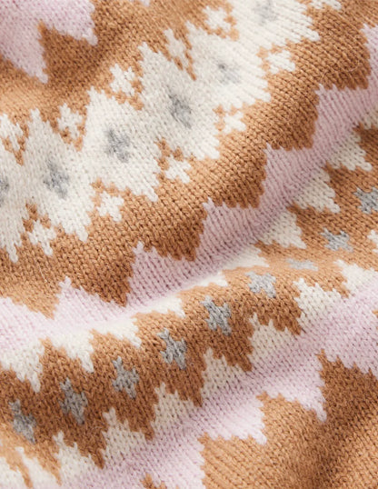 Edie Fair Isle Sweater-Camel Melange Fair Isle
