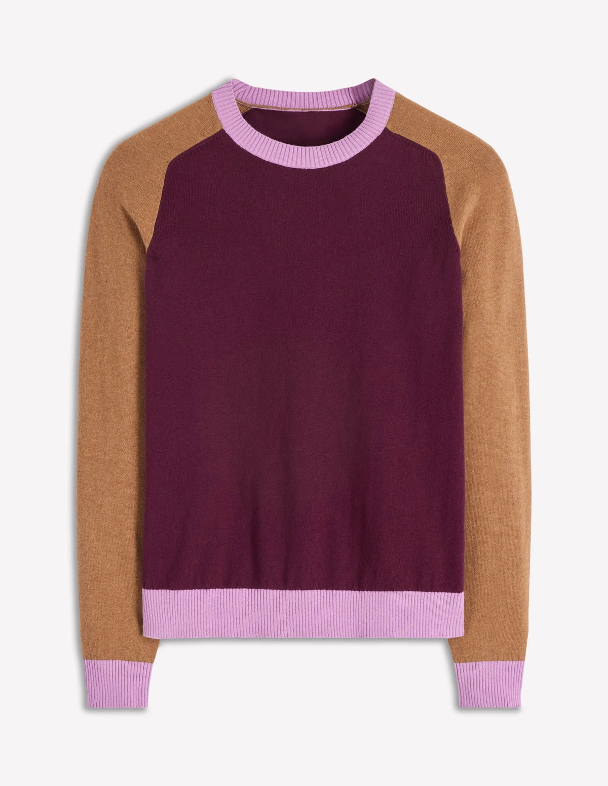 Meg Raglan Sleeve Sweater-Plum Jam, Colour Block