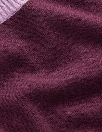 Meg Raglan Sleeve Sweater-Plum Jam, Colour Block