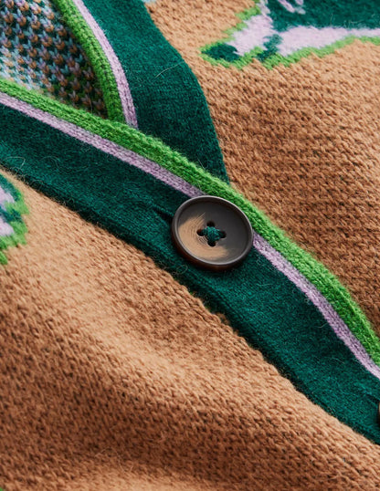 Quinn Boyfriend Cardigan-Emerald Night Whippet
