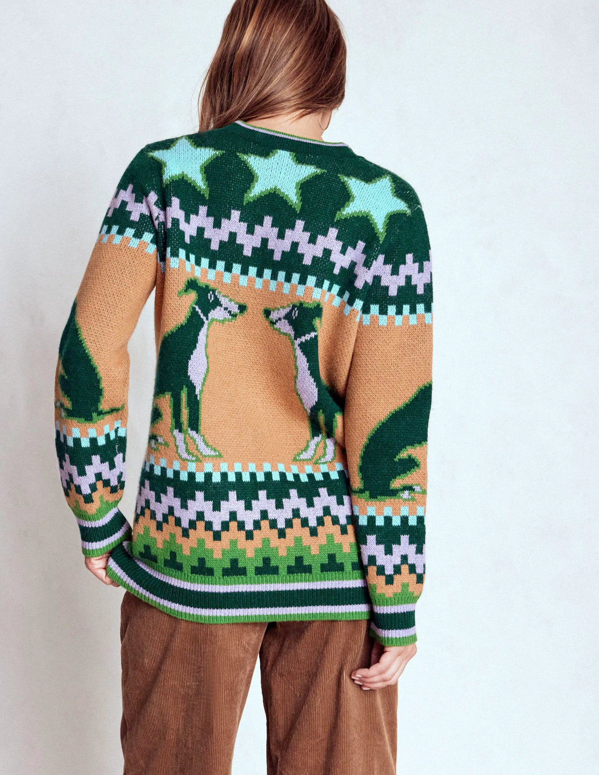 Quinn Boyfriend Cardigan-Emerald Night Whippet