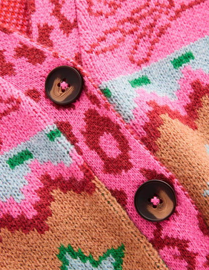 Quinn Boyfriend Cardigan-Camel, Cheetahs