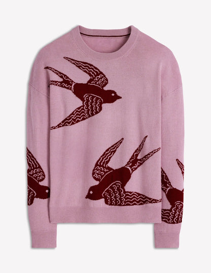 Natasha Novelty Sweater-Swooping Swallow