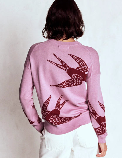 Natasha Novelty Sweater-Swooping Swallow