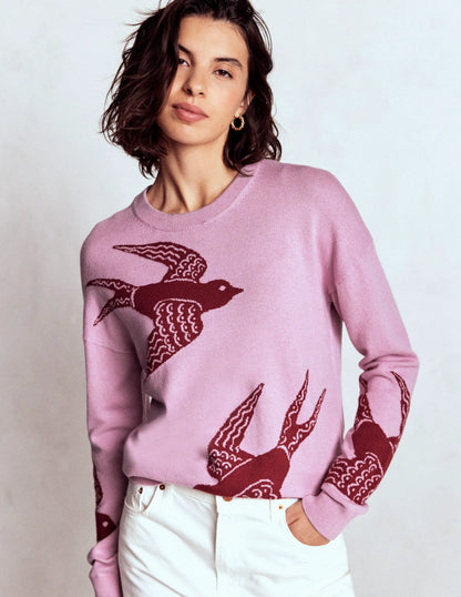 Natasha Novelty Sweater-Swooping Swallow