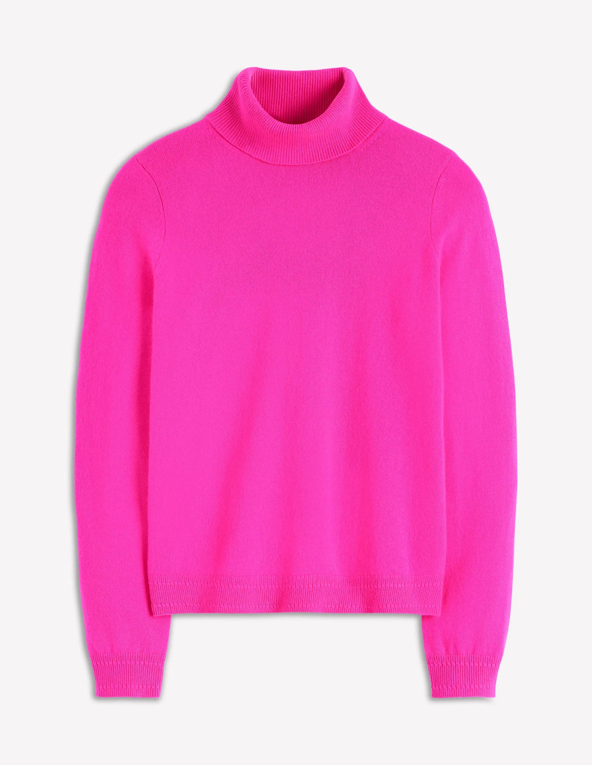 Eva Cashmere Roll Neck Sweater-Pop Pansy