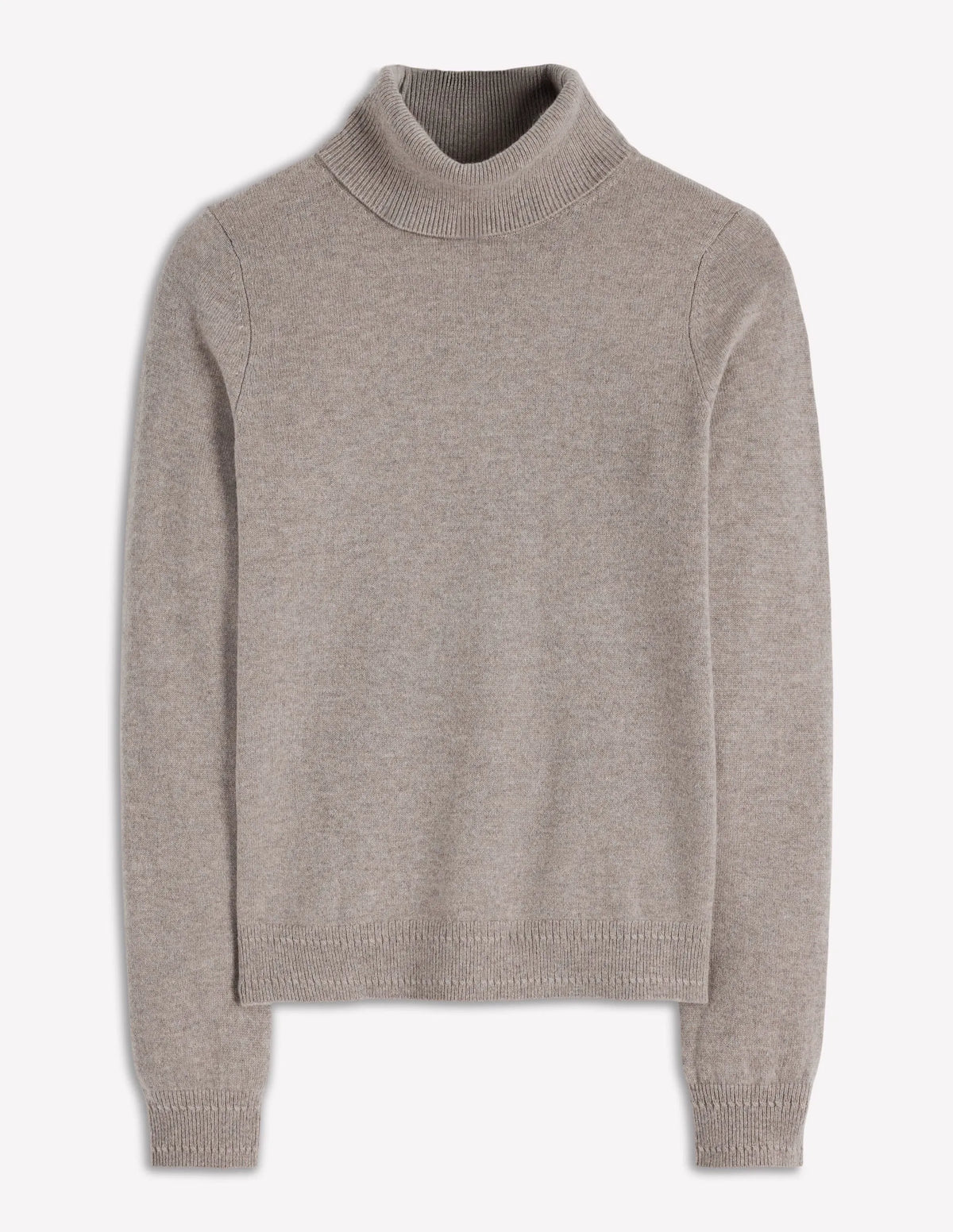 Eva Cashmere Roll Neck Sweater-Mink Melange