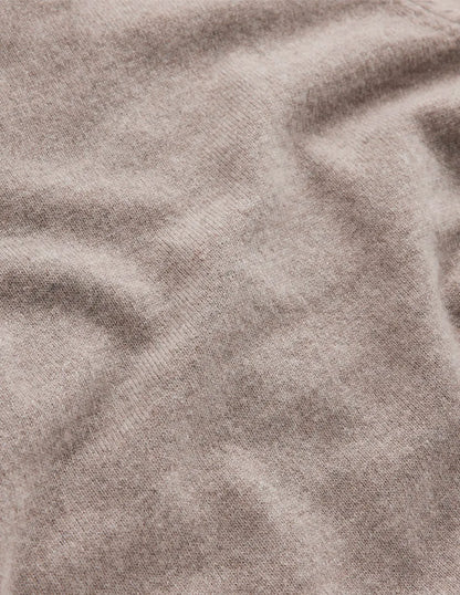 Eva Cashmere Roll Neck Sweater-Mink Melange