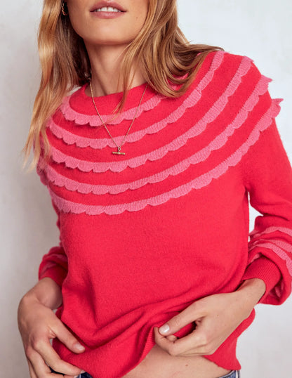 Alice Fluffy Raglan Jumper-Poppy Red