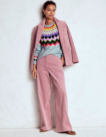 Eleanor Fair Isle Sweater-Tourmaline Blue Melange