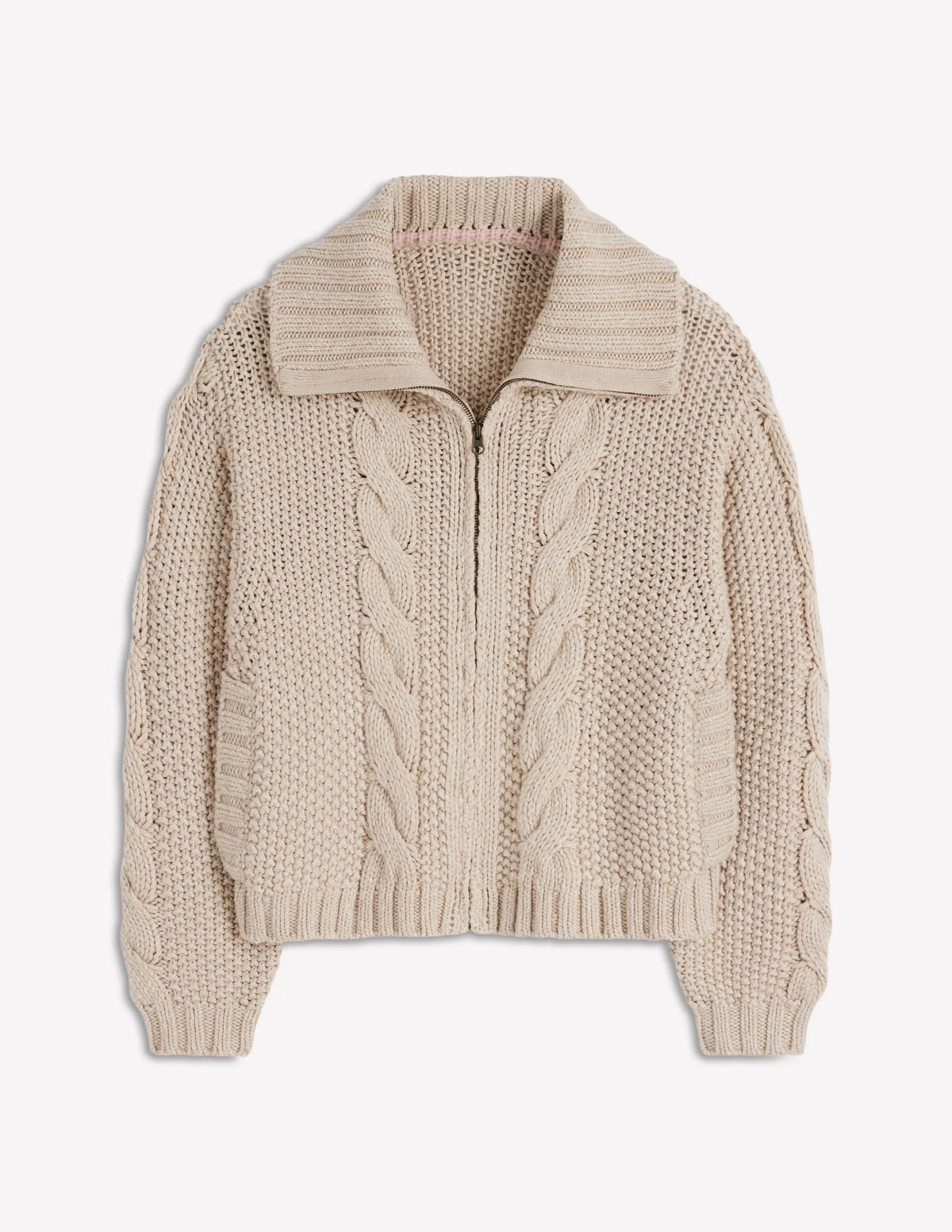 Chunky Marled Cardigan-Oatmeal