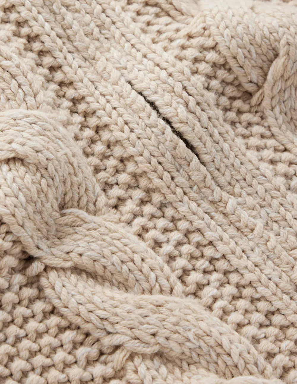 Chunky Marled Cardigan-Oatmeal