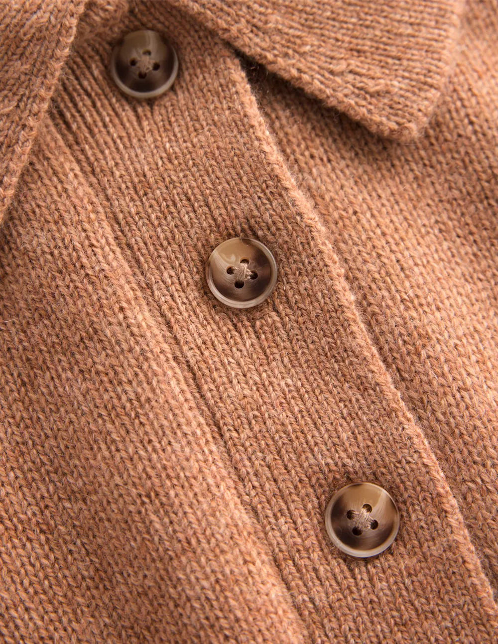Collared Cashmere Sweater-Camel Melange