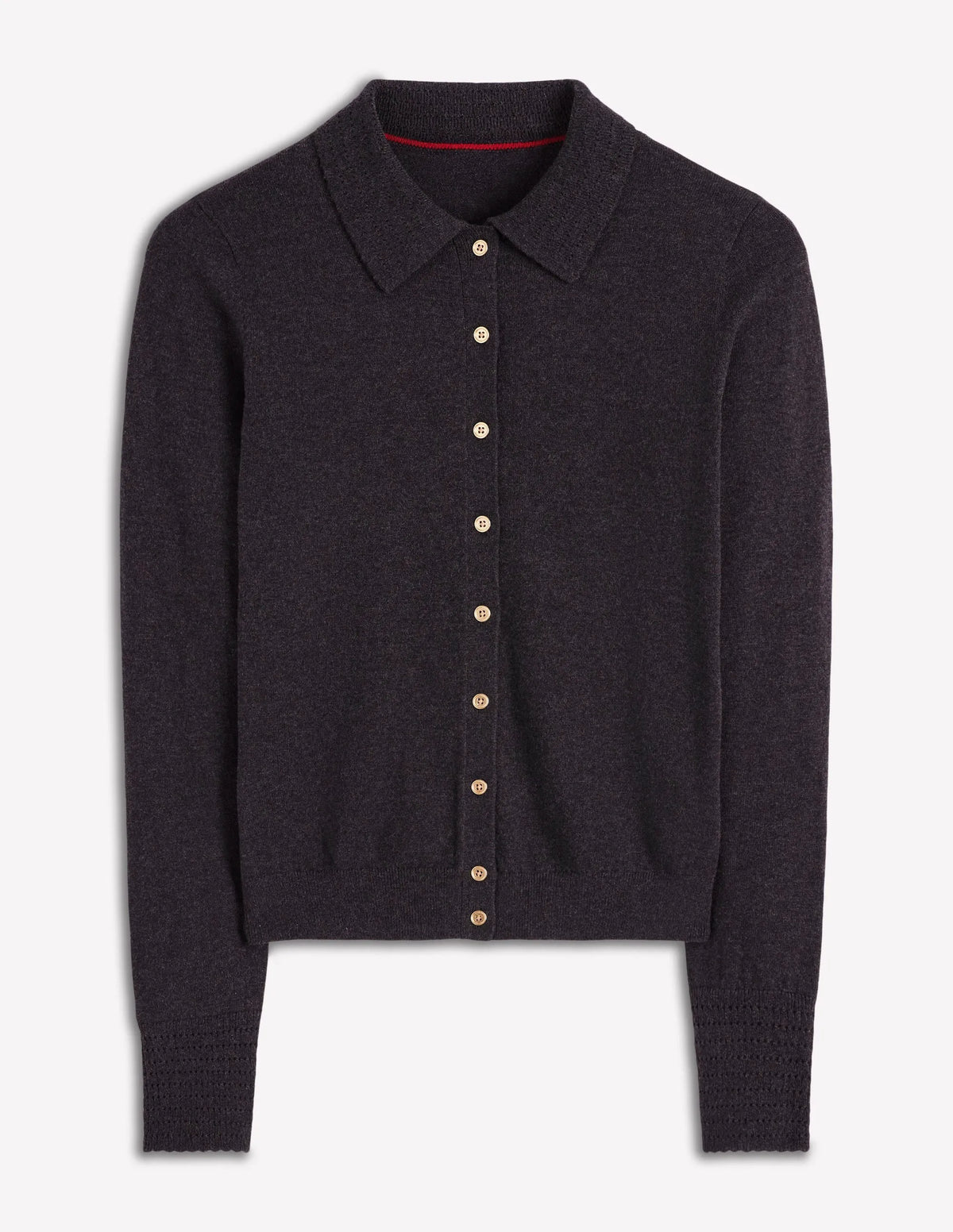 Briony Stitch Cardigan-Charcoal Melange