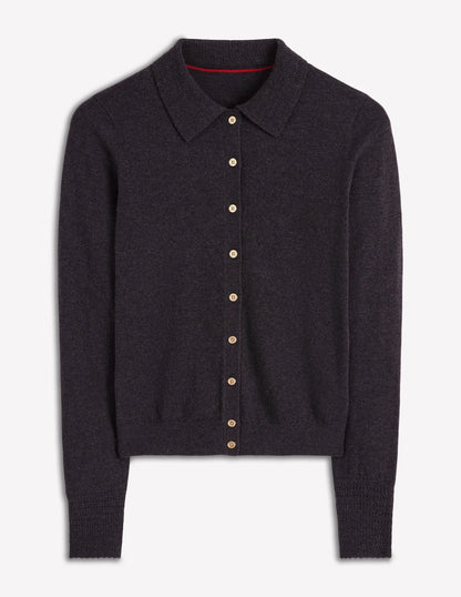 Briony Stitch Cardigan-Charcoal Melange