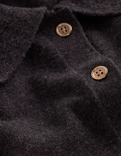 Briony Stitch Cardigan-Charcoal Melange