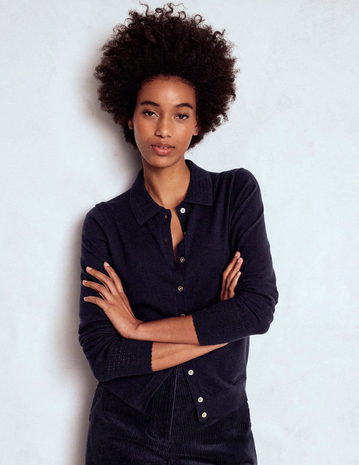 Briony Stitch Cardigan-Navy
