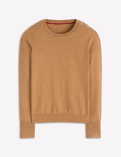 Briony Stitch Sweater-Camel Melange