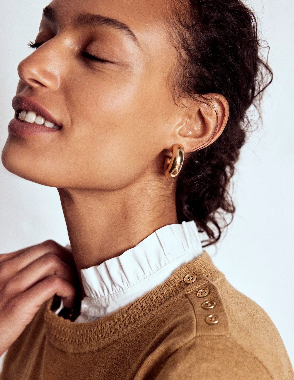 Briony Stitch Sweater-Camel Melange