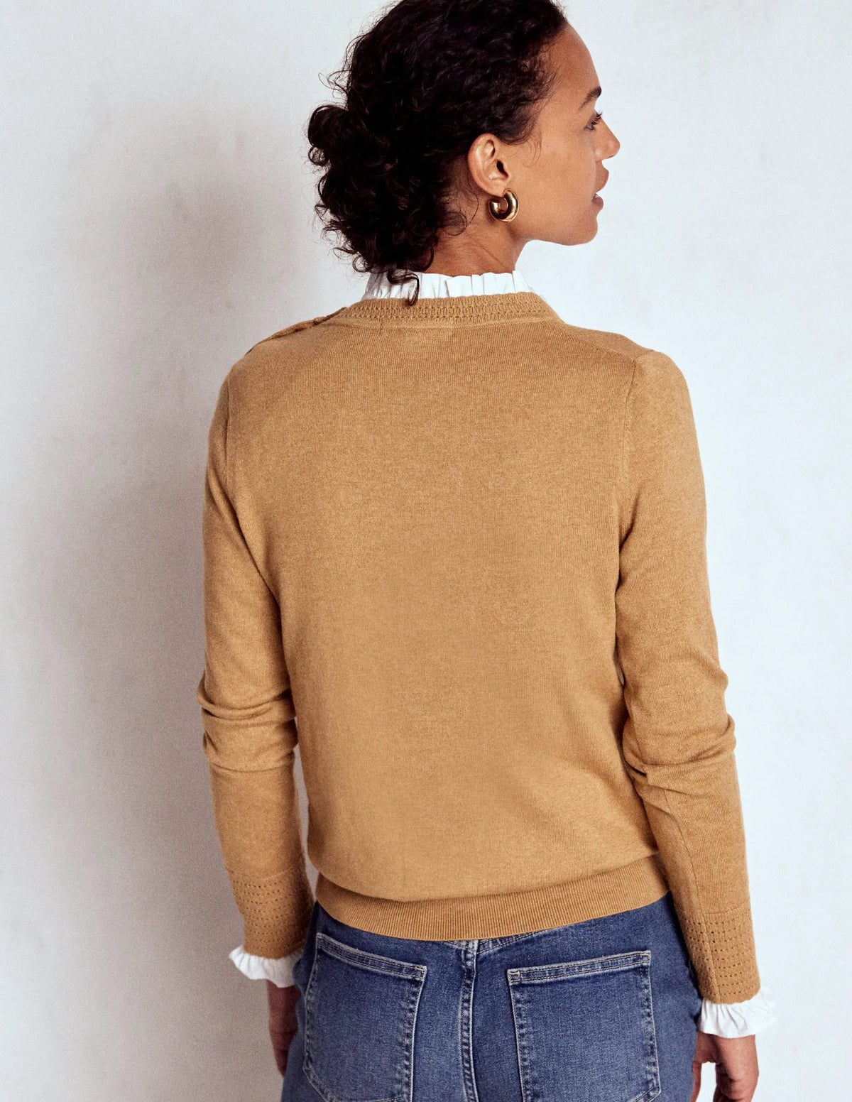 Briony Stitch Sweater-Camel Melange