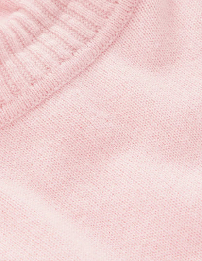 Frill Trim Cashmere Sweater-Chalk Pink