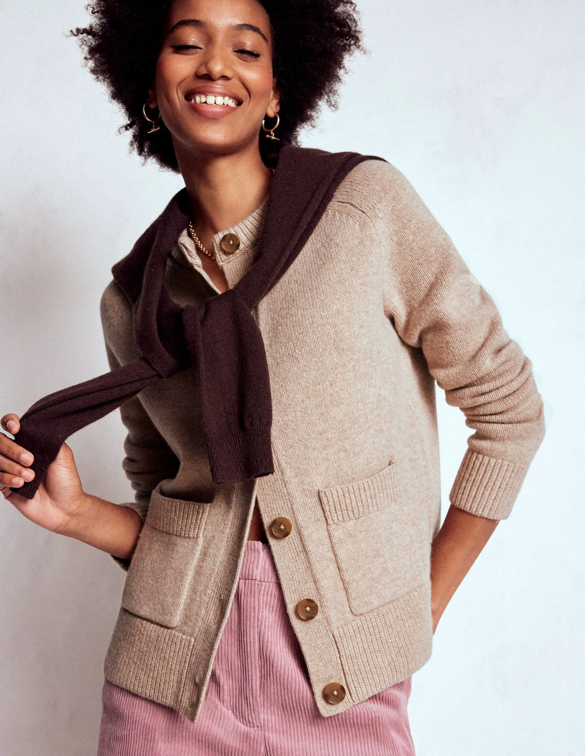 Marion Merino Cardigan-Linen